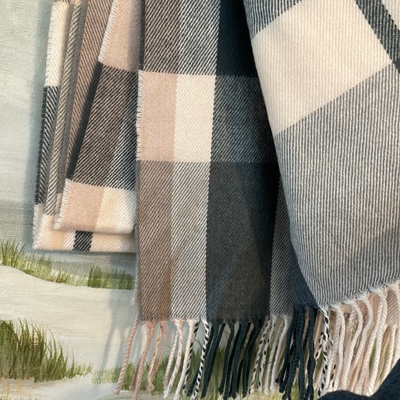 J. Crew Pink & Grey Plaid Scarf - Picture 2 of 6